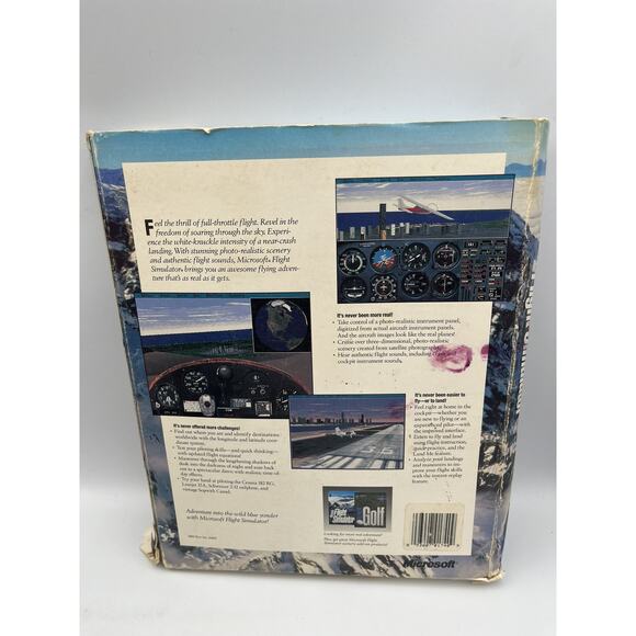 Microsoft Flight Simulator MS-DOS Floppy Disk Complete In Big Box 1993 Big Box - Picture 4 of 12